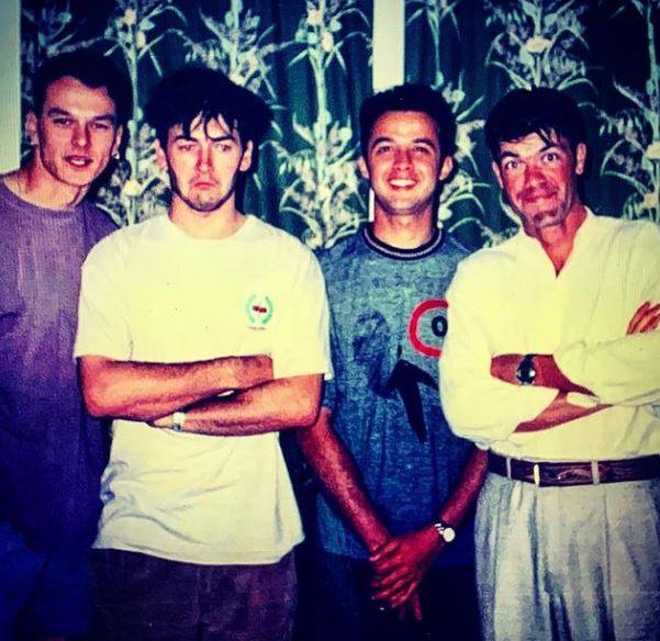 An old photo of Blak with his friends