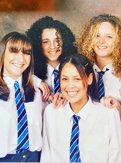 An old photo of Jean with her school friends