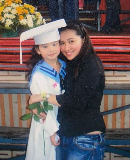 Analain Salvador old image with her mom