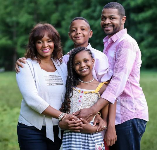 Barnette with her husband and kids