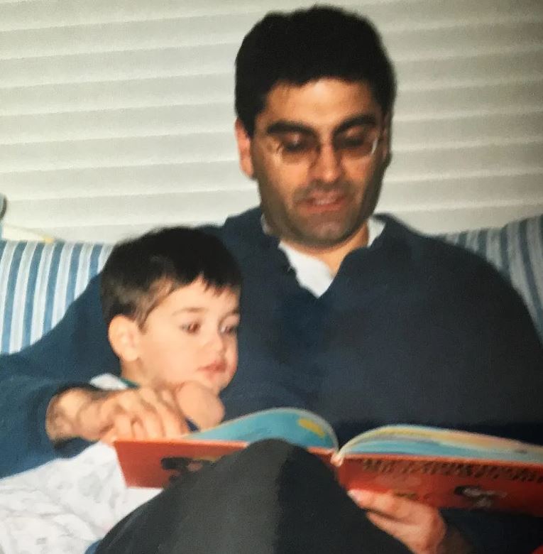 Belmont Cameli childhood picture with his father Joseph Cameli