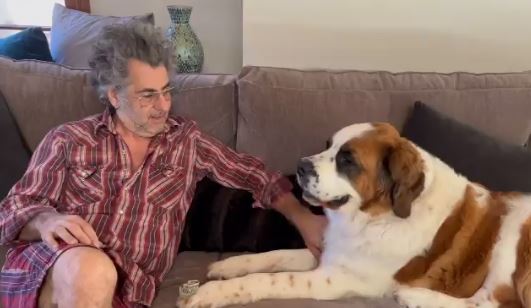Bruce with his pet dog