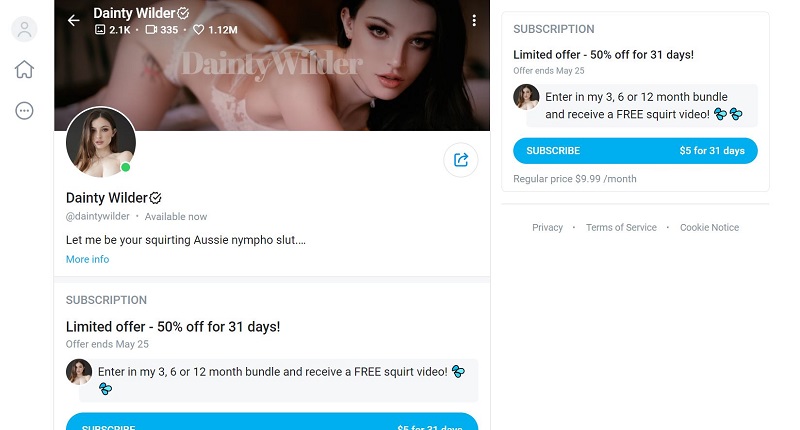 Dainty Wilder OnlyFans account