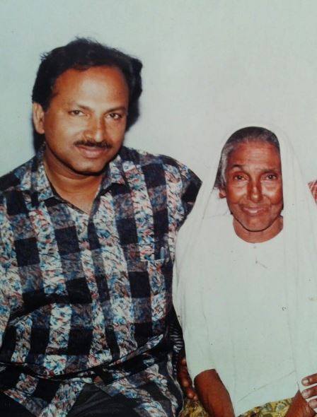Edava Basheer with his mother