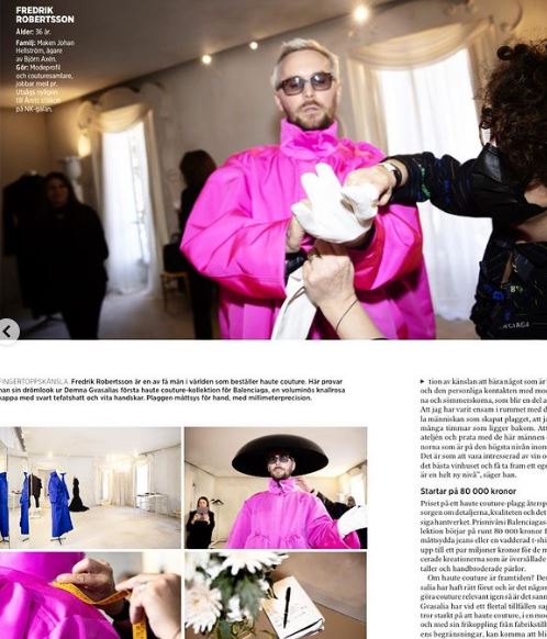 Fredrik Robertsson article appeared in magazine