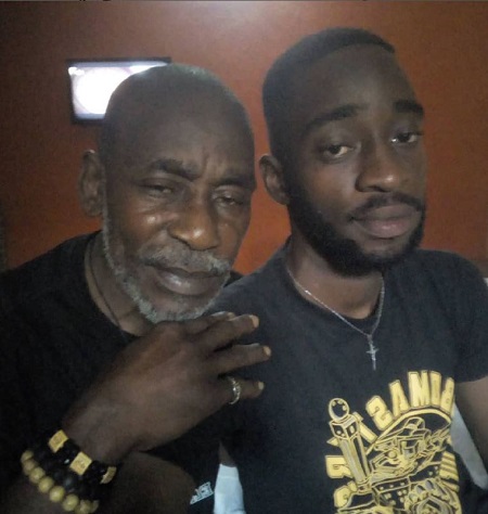 Gbenga Richards with his son