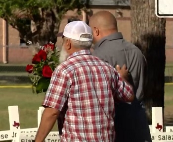 Irma Garcia Husband Joe Garcia at his Wife Memorial