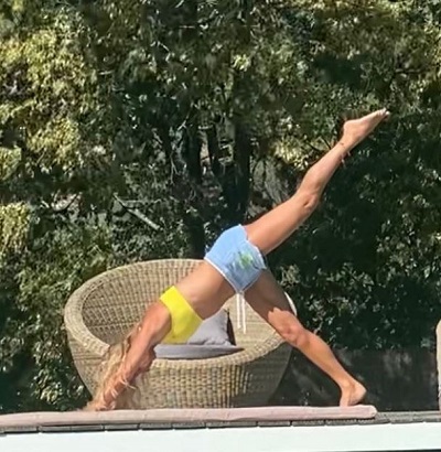 Isabelle Camus loves to do yoga