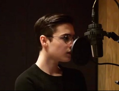 Joshua Colley while recording cover song