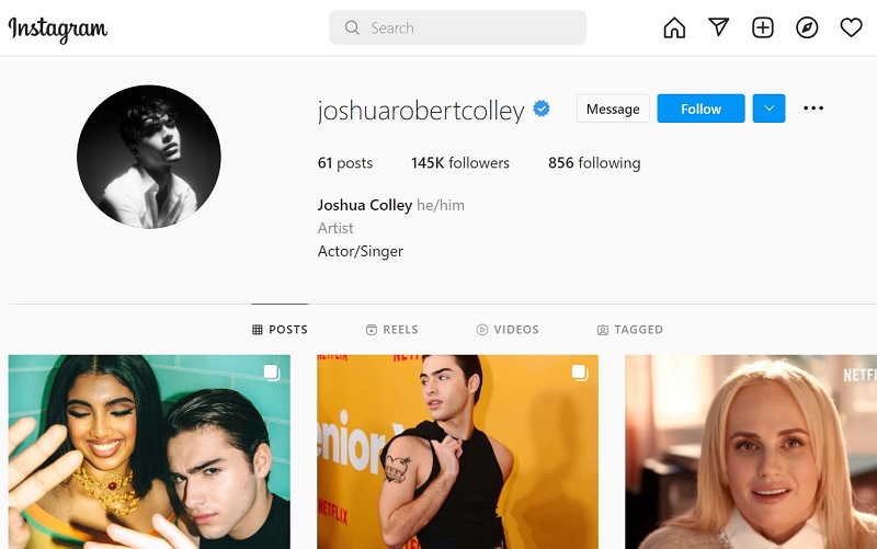 Joshua Colley's Instagram has 145k followers