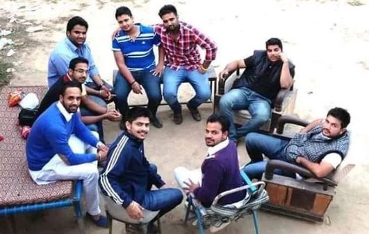 Lawrence with his friends