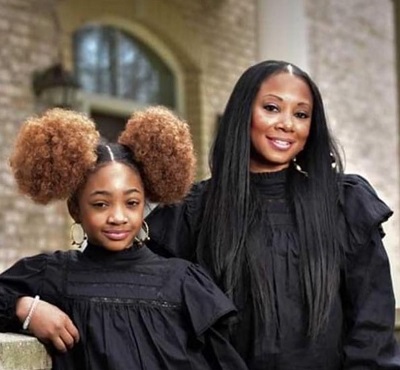 Leah Jeffries with her mother Lee Jeffries