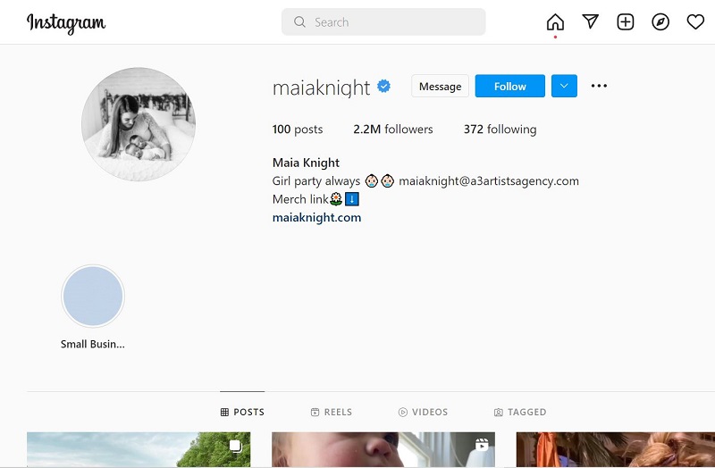 Maia Knight has 2.2 million followers on her Instagram