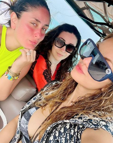 Natasha Poonawalla with Kareena Kapoor and Karishma Kapoor