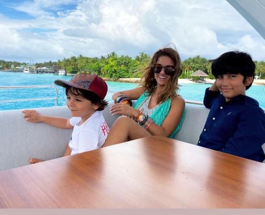 Natasha Poonawalla with her sons