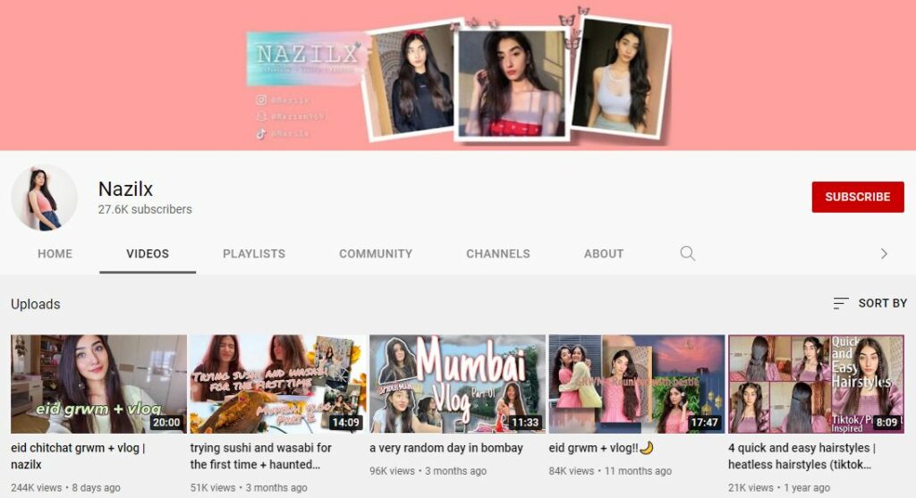 Nazila Sitaishi YouTube channel