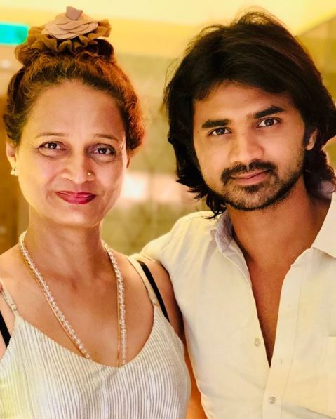 Prateek Shah with his mother