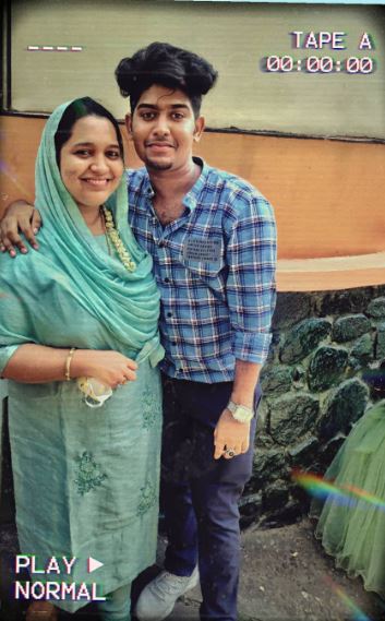 Riyas Salim with his sister