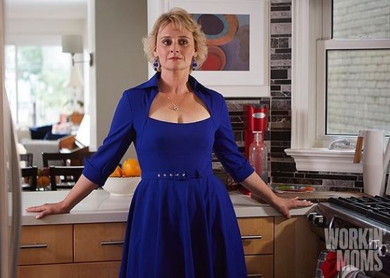 Sarah Mcvie at the set of Workin Moms