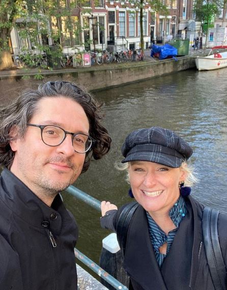 Sarah Mcvie with her friend Stephane