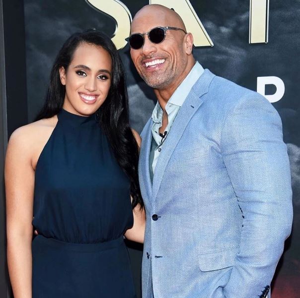 Simone Johnson with her dad Dwayne Johnson