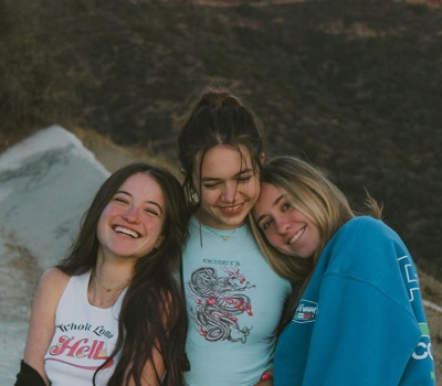 Stella Gregg with her friends