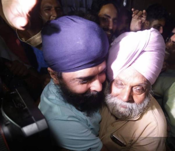 Tajinder Bagga with his father