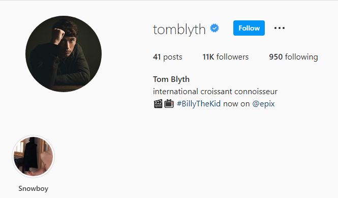 Tom Blyth's Instagram
