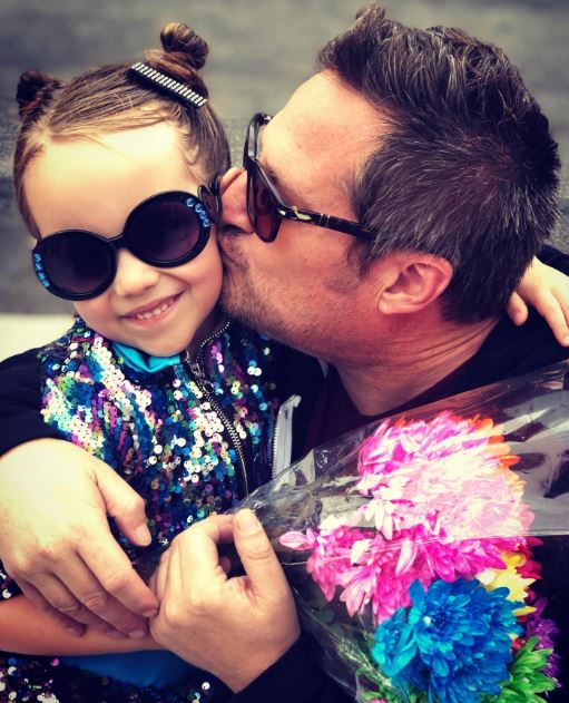 Vivien Lyra Blair with her father