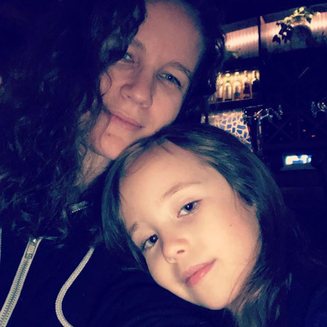 Vivien Lyra Blair with her mother
