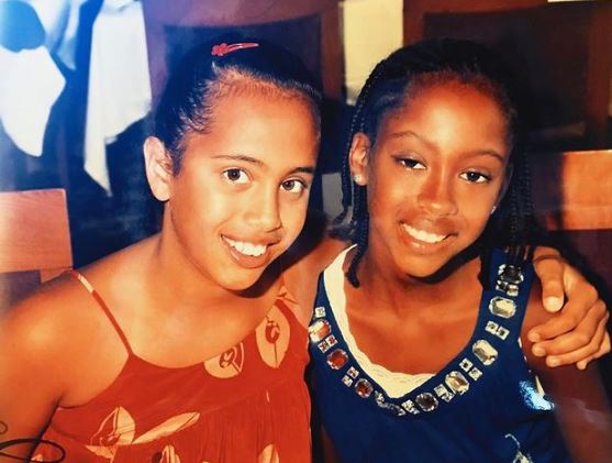 Young Simone with her bestie