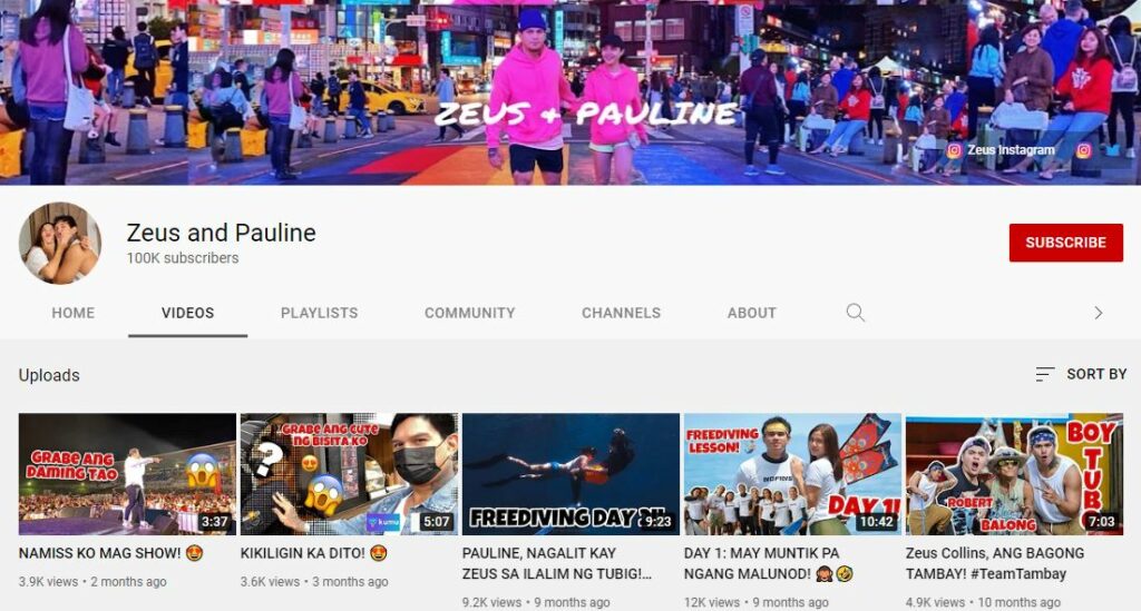 Zeus Collins YouTube channel