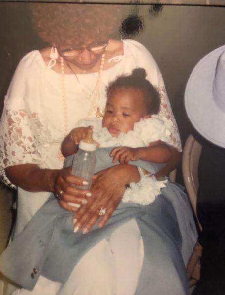 Zhuri James old image with her grandmom
