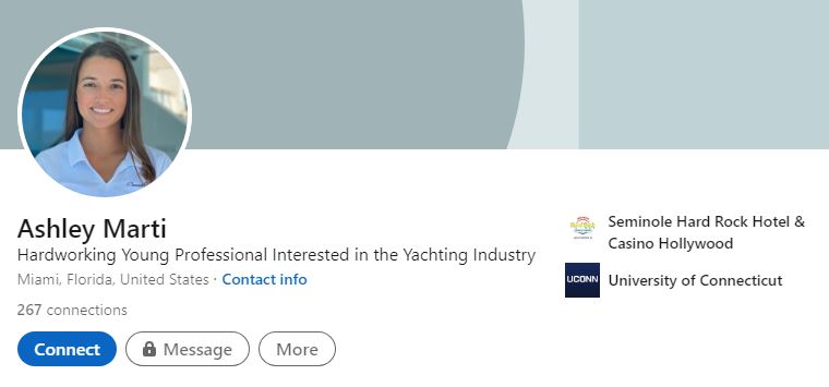Ashley's LinkedIn account
