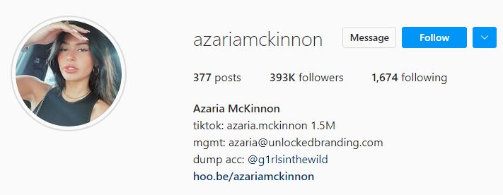 Azaria Mckinnon IG handle