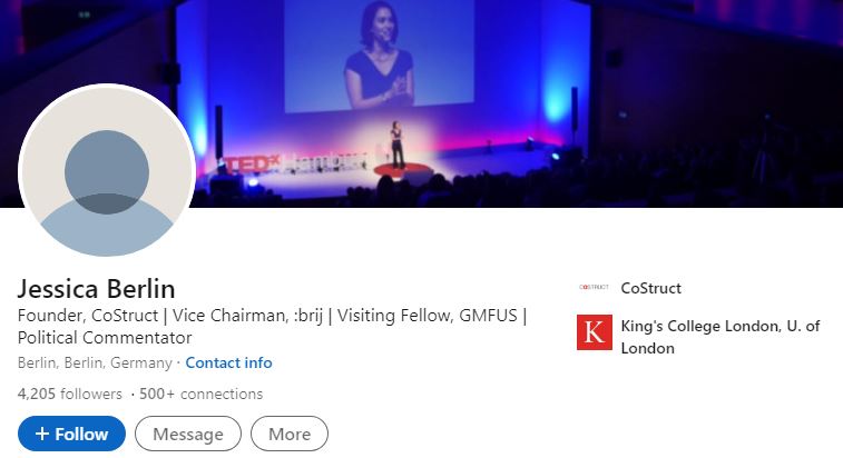 Berlin's LinkedIn account