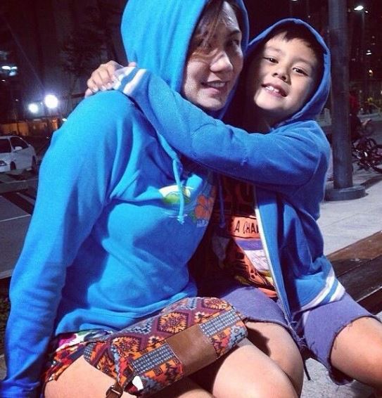Bryce Eusebio with his mom