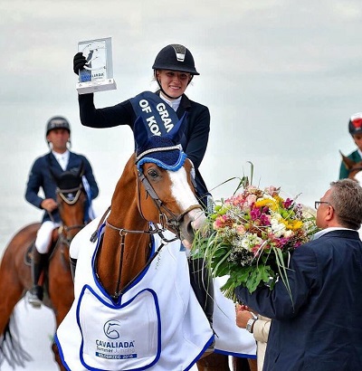 Cassandra Orschel won state champion of 6-years-old show jumpers with Dacara E 2017 in Elmshorn