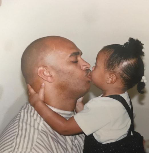 Childhood photo of Jilly with her daddy Jules K. Moor