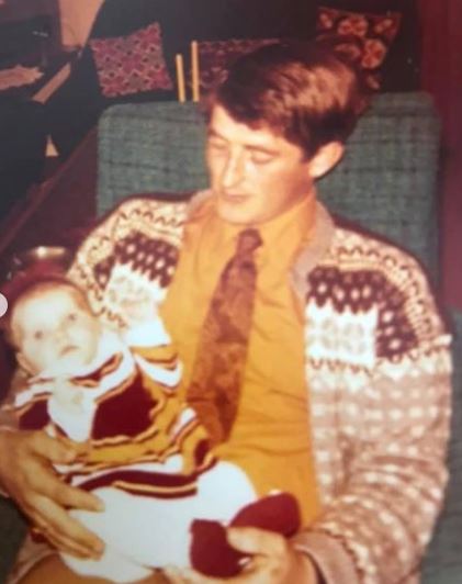 Childhood photo of Linda with her dad Knut Jan Olsen