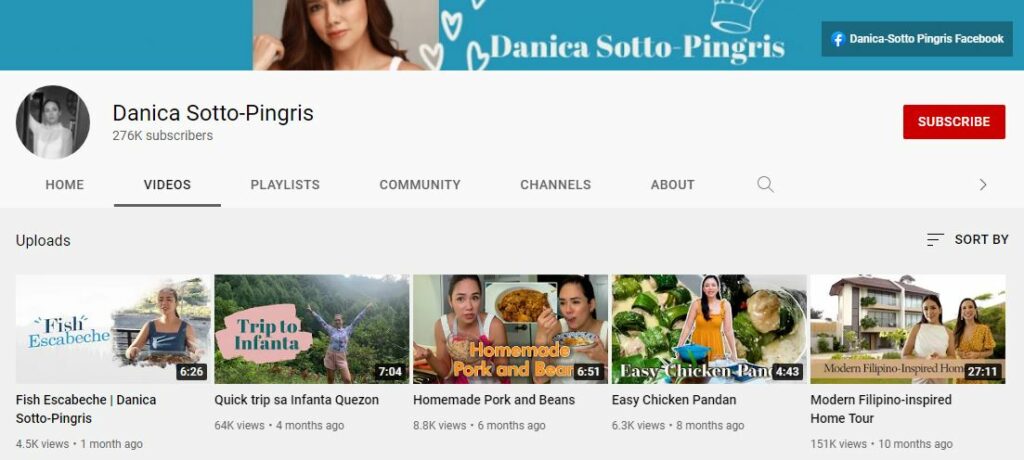 Danica Sotto Youtube channel