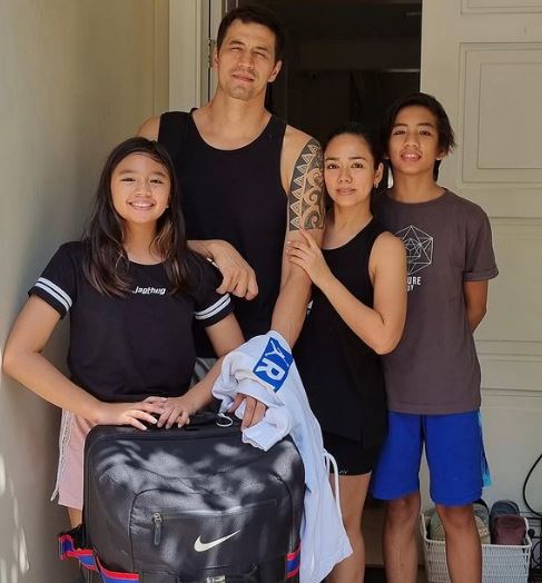 Danica and her husband Marc Pingris and kids