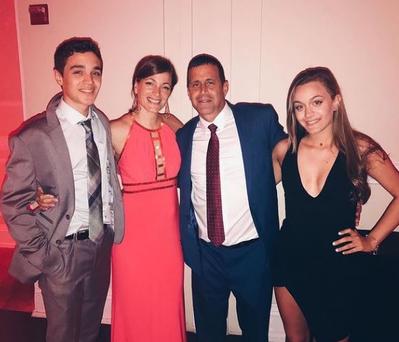 David Iacono with his father mother and sister