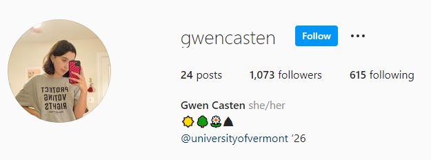 Gwen Casten's Instagram account
