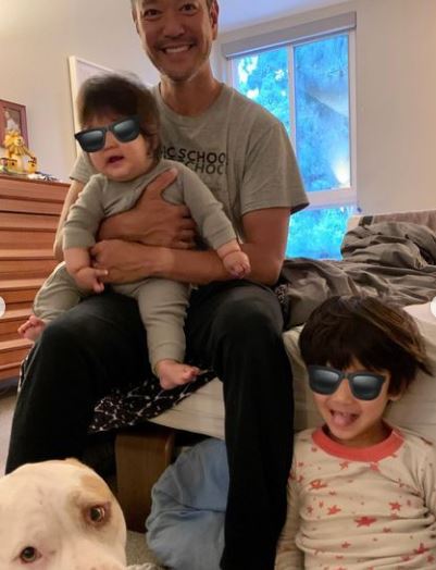 Jackie's husband Louis Ozawa and kids