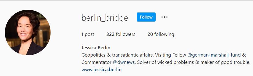 Jessica Berlin's Instagram account