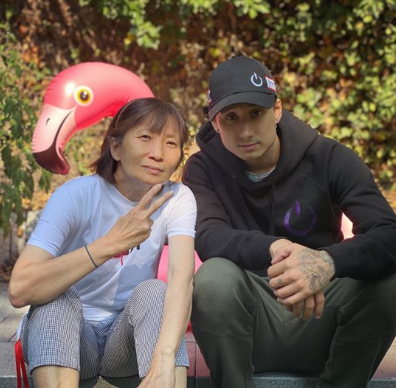 Julien with his mom