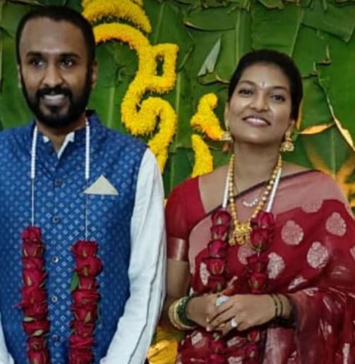 Keerthi Jalli with her husband