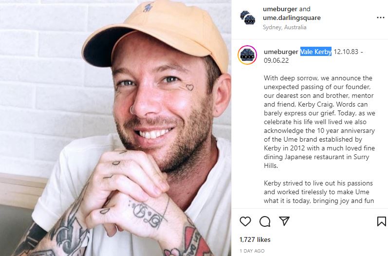 Kerby Craig died at the age of 38