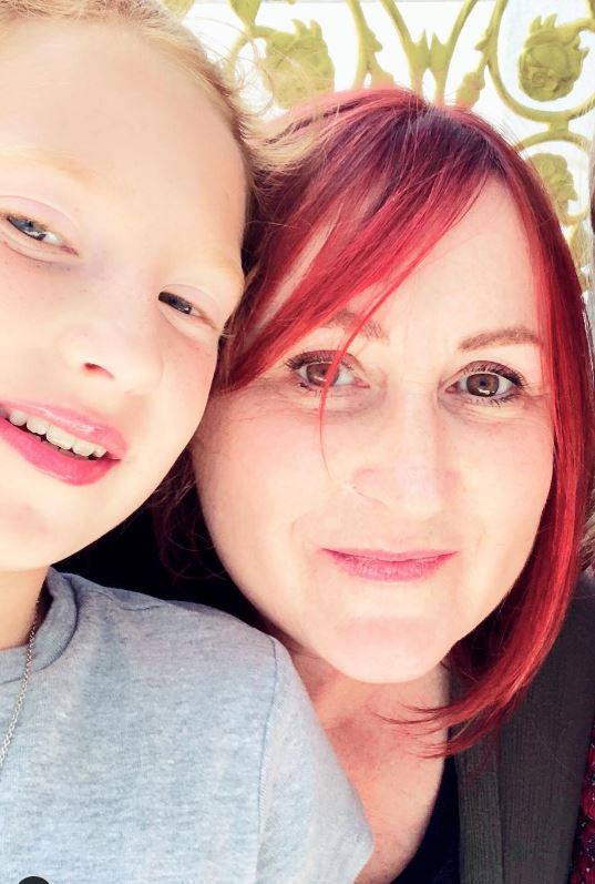Olivea Morton with her mom